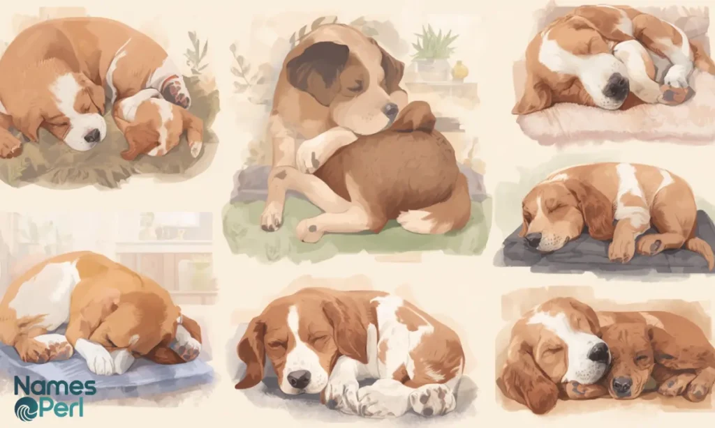 dog sleeping position names